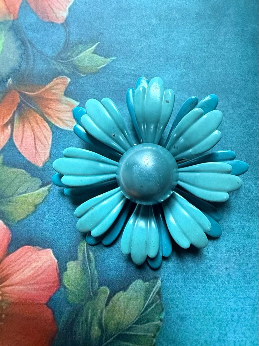 Vintage Style Turquoise Flower Brooch - Women Accessories